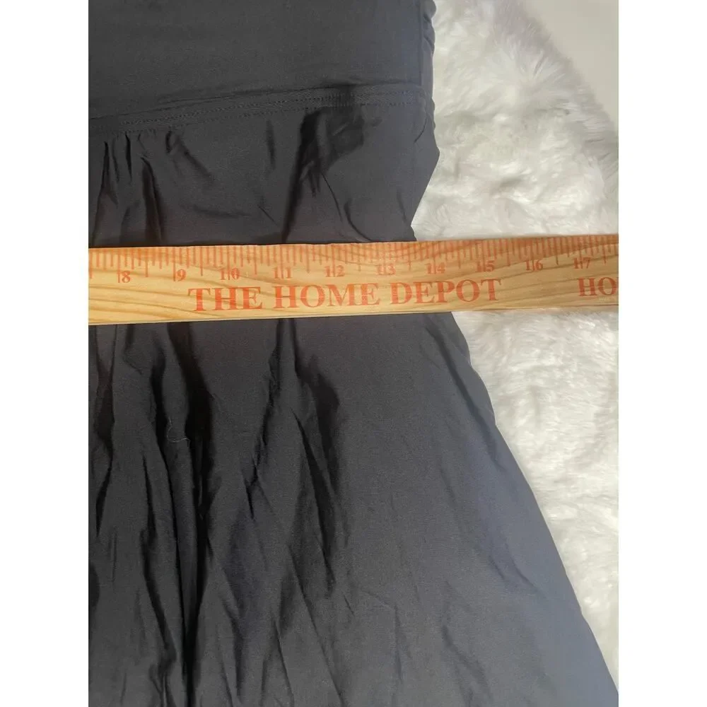DKNY Black Ruched Sweetheart Swim Dress Size 12 - Picture 9 of 9